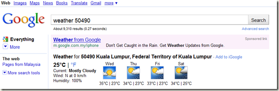 Google as weather forecast 2