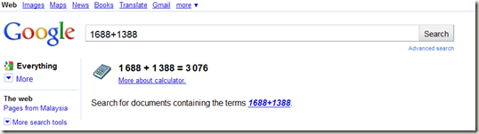 Google as calculator